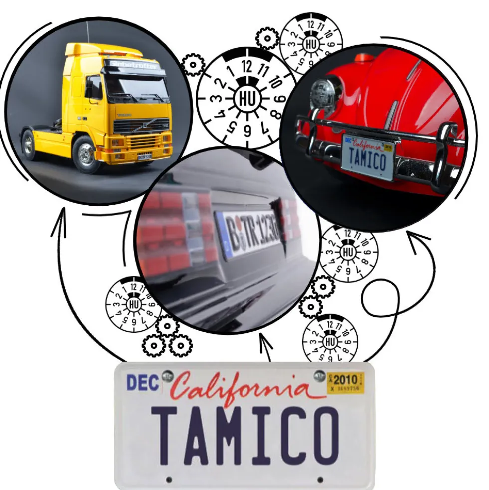 Tamico Wunschkennzeichen USA 3D 2er Set