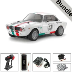 Tamiya 47501 Alfa Romeo Giulia Club MB-01 (vorlackiert) BUNDLE "Silber"