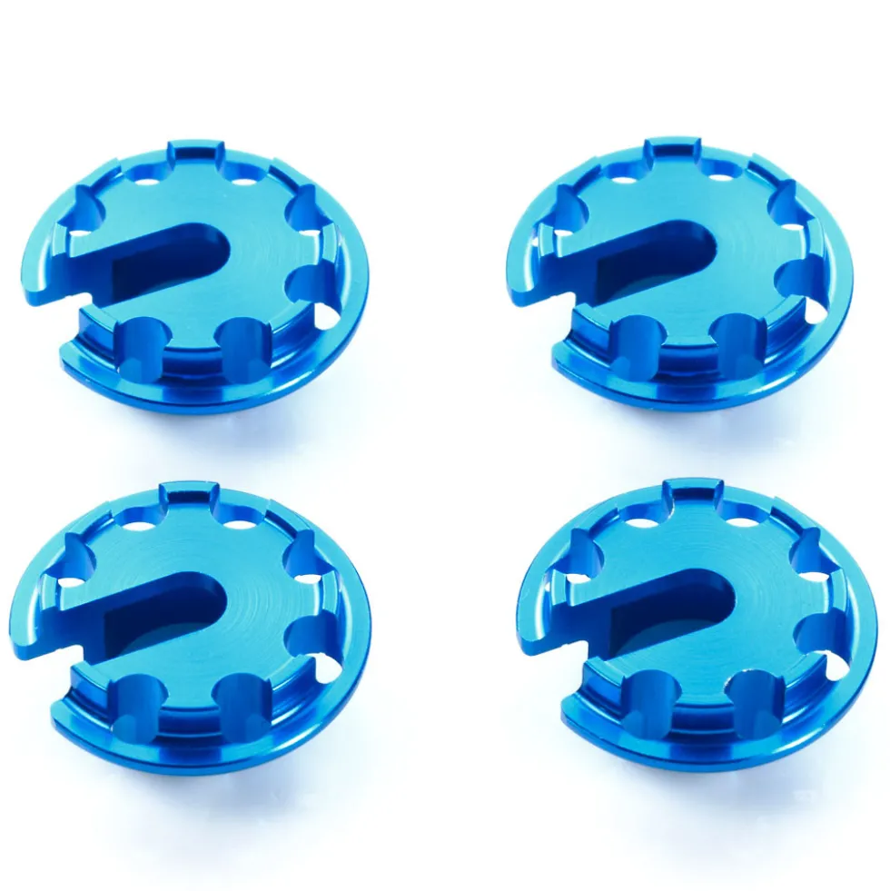 Tamiya 54776 Alu Federteller +1mm (4) blau für TRF-Dämpfer