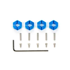 Tamiya Alu Sechskant-Radmitnehmer (4 Stk., blau) TA04 / TB-02 #53570