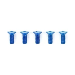 Tamiya Alu Senkkopf-Schrauben 3x8mm (blau, 5 Stk.) #53772