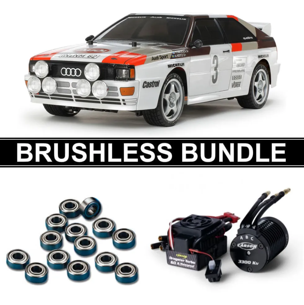 Tamiya 58667 Audi Quattro Rally A2 TT-02 BRUSHLESS-BUNDLE