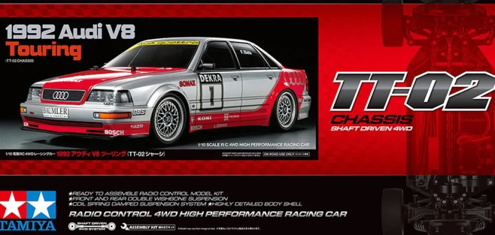 Tamiya 58699 Audi V8 1992 Tourenwagen (TT-02) Bausatz