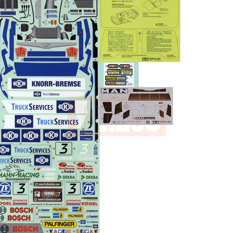 Tamiya Aufkleber Race Truck Hahn-Racing 58632