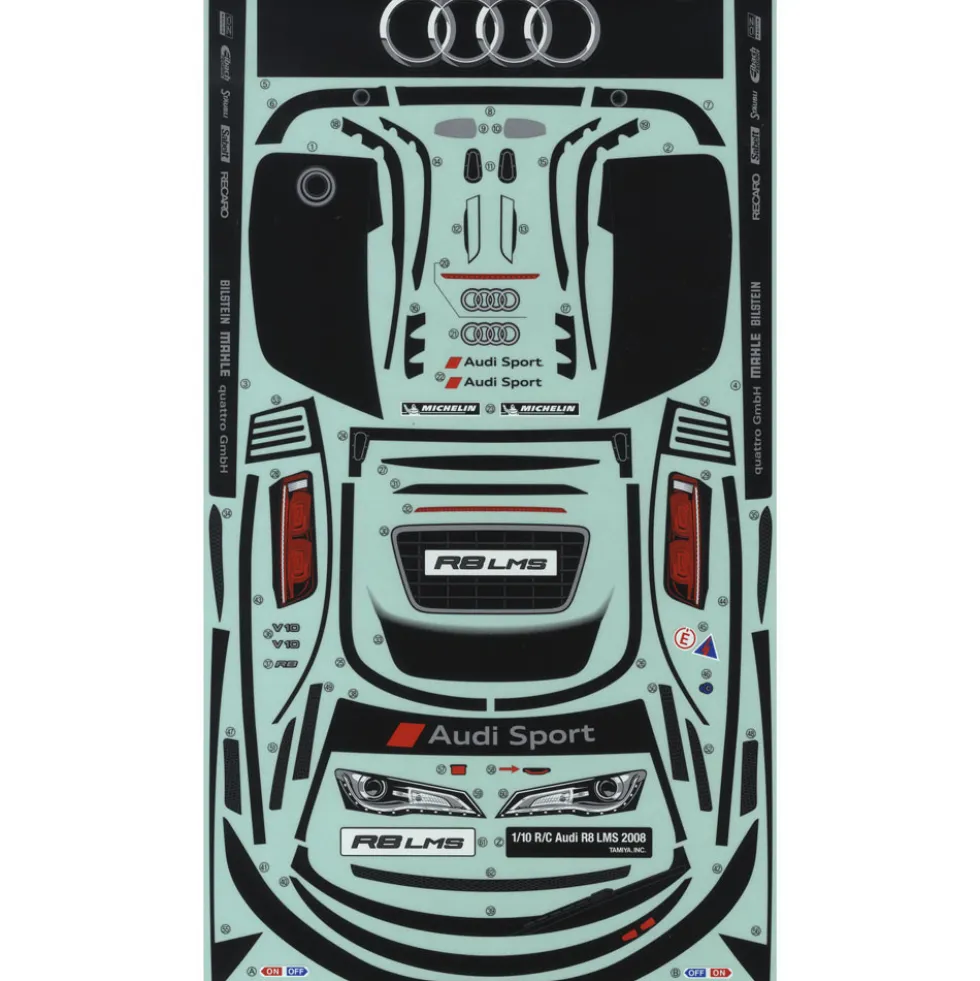 Tamiya 19490162 Aufkleber / Sticker Audi R8 LMS 2008