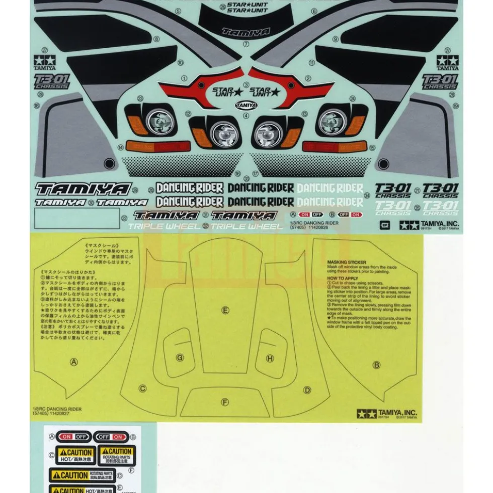 Tamiya 19495923 Aufkleber / Sticker Dancing Rider (57405)