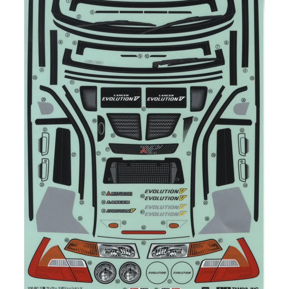 Tamiya 19490074 Aufkleber/Sticker Lancer Evo V