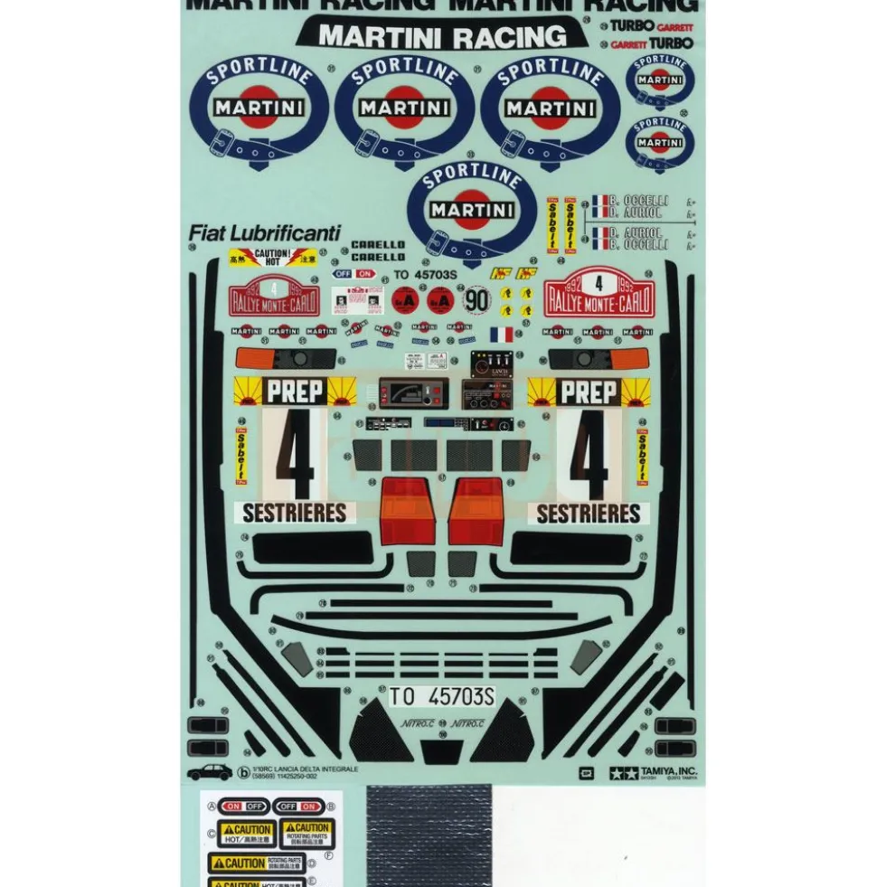 Tamiya 19495781 Aufkleber / Sticker Lancia Delta Integrale
