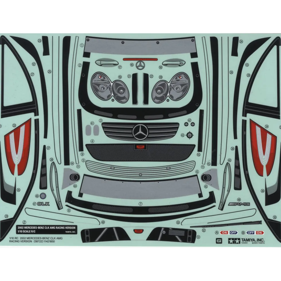 Tamiya 19490088 Aufkleber / Sticker Mercedes-Benz CLK AMG 2002