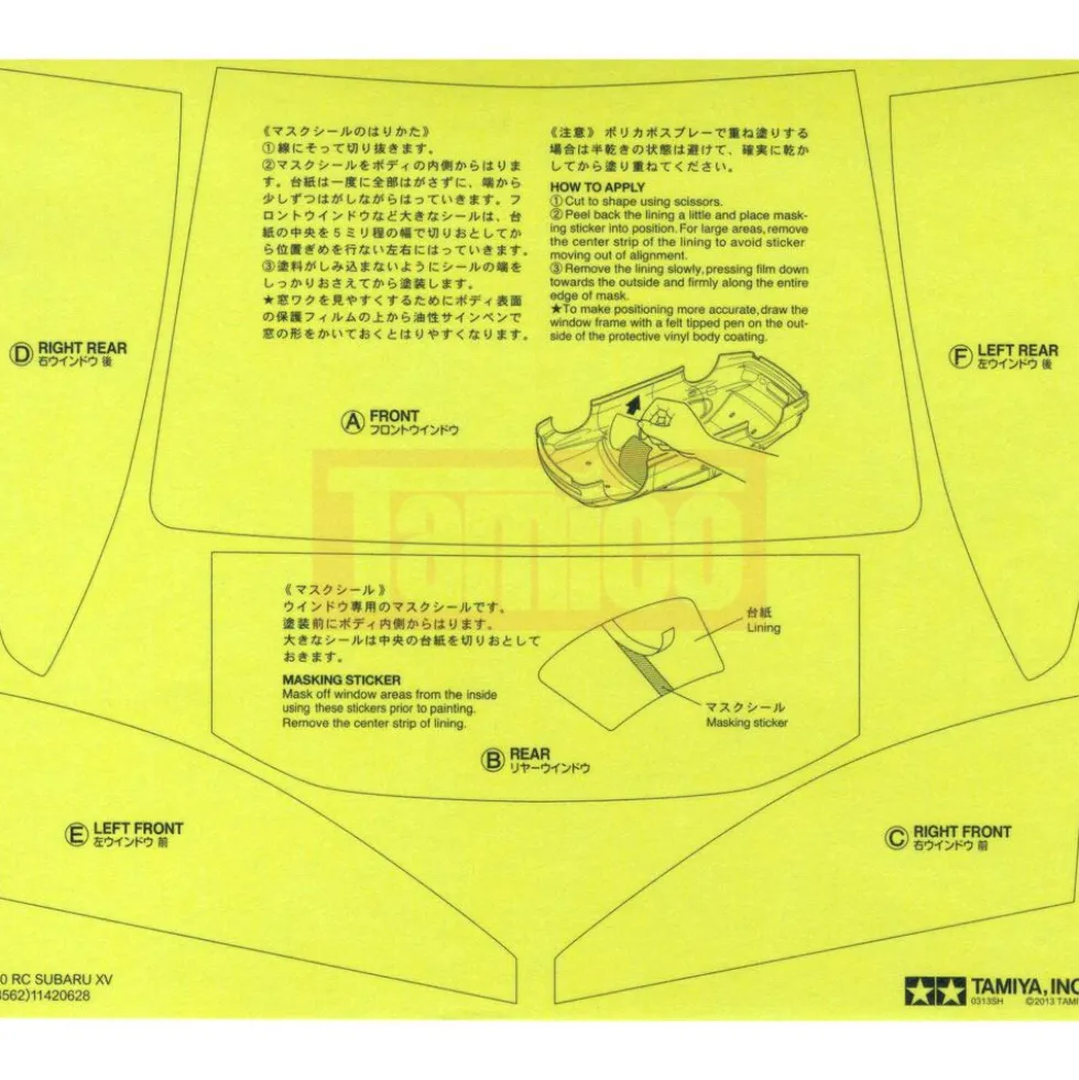 Tamiya 19495777 Aufkleber / Sticker Subaru XV