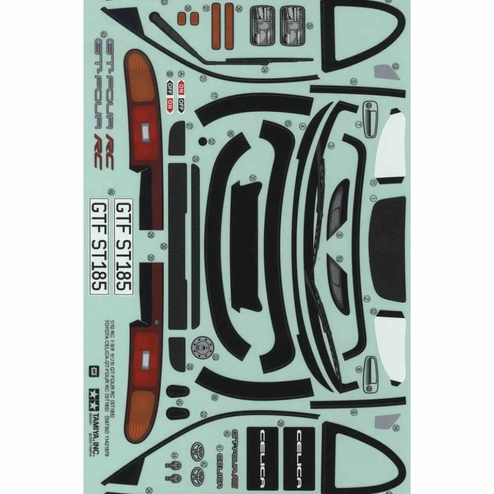 Tamiya 19490117 Aufkleber / Sticker Toyota Celica GT-Four ST185