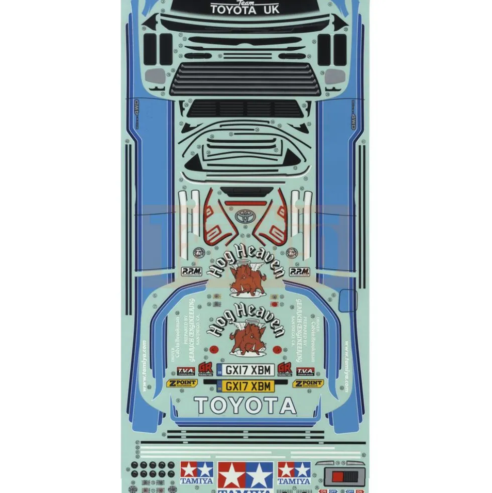 Tamiya 19495948 Aufkleber / Sticker Toyota Hilux Extra Cab