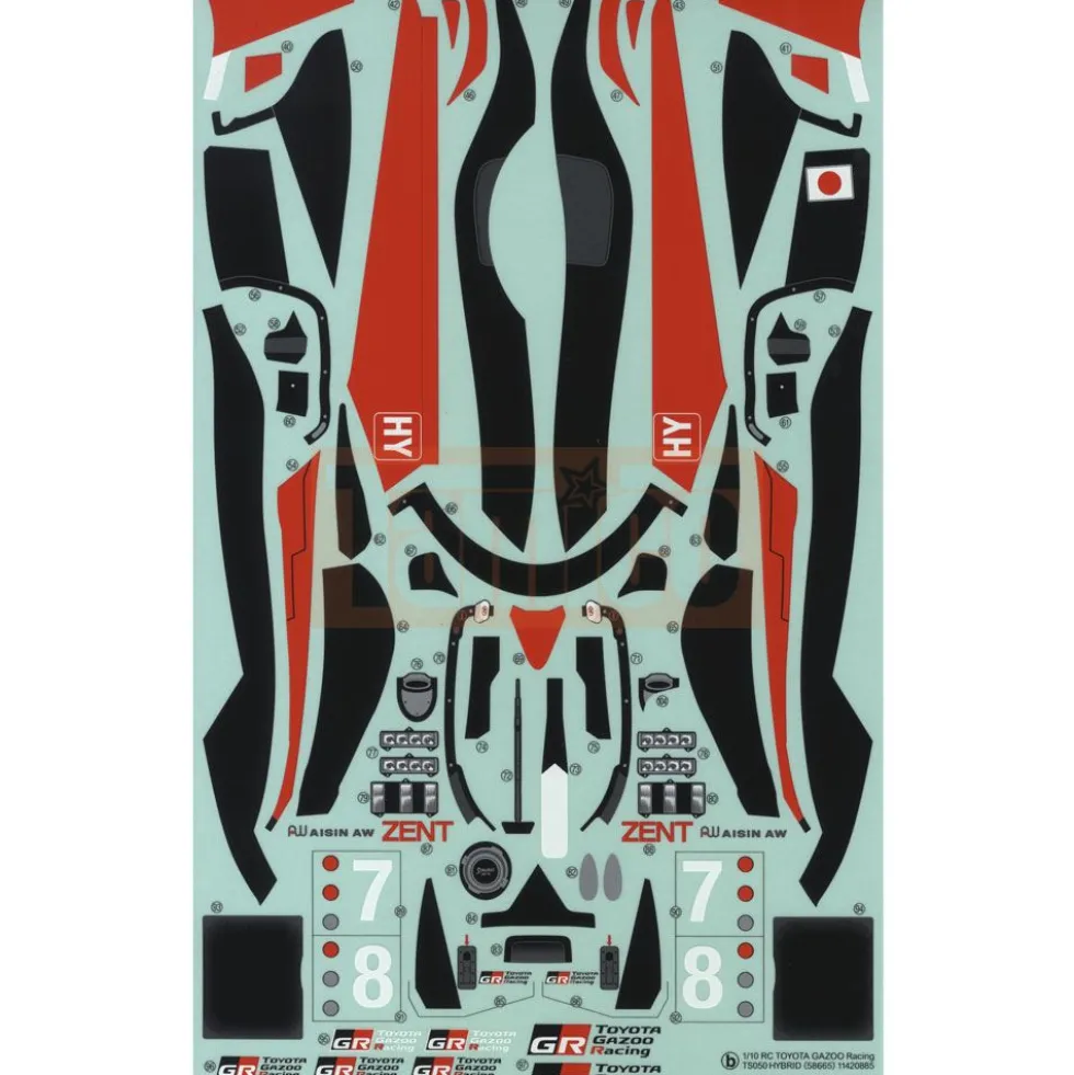 Tamiya 19495958 Aufkleber / Sticker Toyota TS050