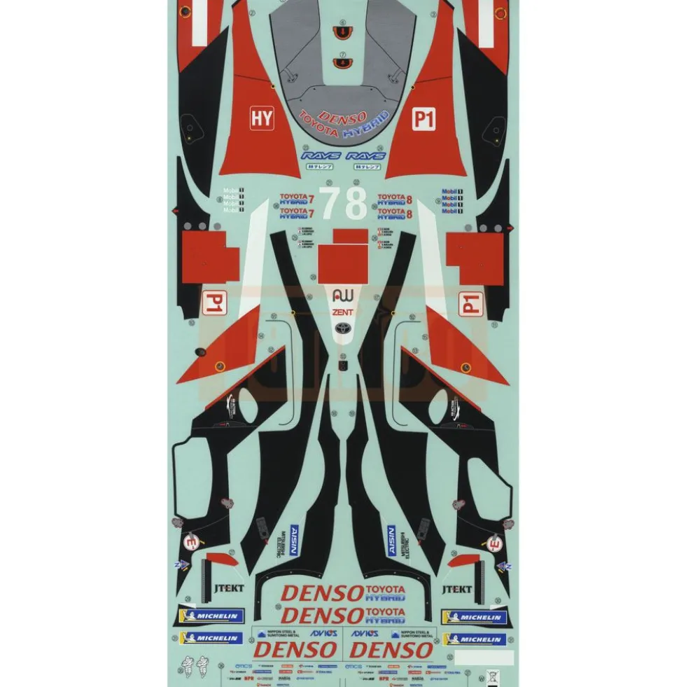 Tamiya 19495958 Aufkleber / Sticker Toyota TS050