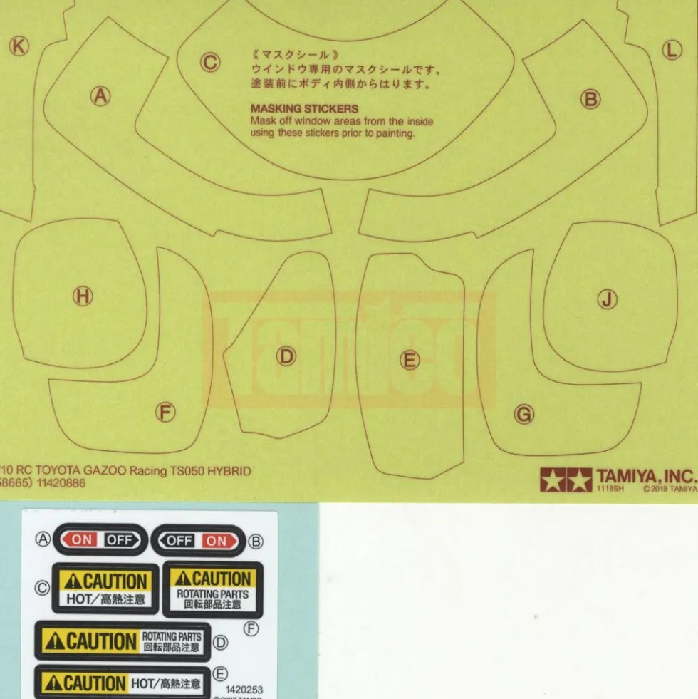 Tamiya 19495958 Aufkleber / Sticker Toyota TS050