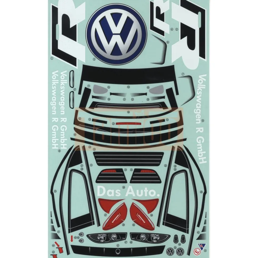 Tamiya 19494231 Aufkleber / Sticker VW Scirocco GT
