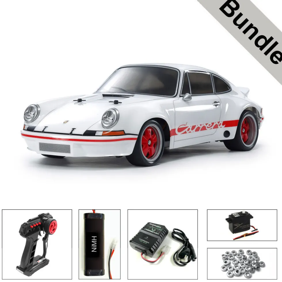Tamiya 47507 Carrera 911 RSR 2.8 (BT-01) weiss vorlackiert BUNDLE "Silber"