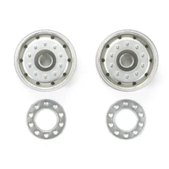 Tamiya Felgen chrom matt 30mm mitlaufend (2 Stk.) für Auflieger #56520