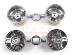 Tamiya 19335746 Felgen Volkswagen Golf V5 (4) dunkel-verchromt