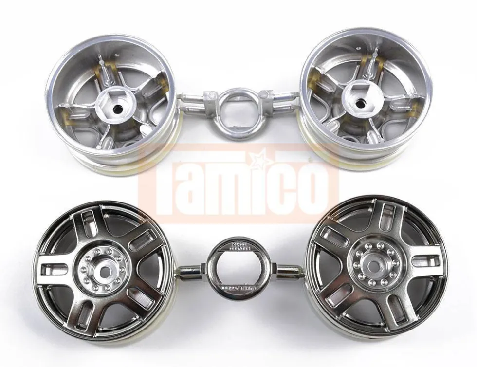 Tamiya 19335746 Felgen Volkswagen Golf V5 (4) dunkel-verchromt
