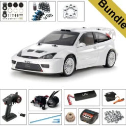 Tamiya 47495 Ford Focus RS Custom TT-02 (vorlackiert) BUNDLE "Gold"