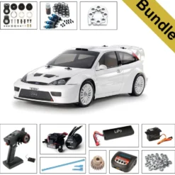 Tamiya 58724 Ford Focus RS Custom 2003 (TT-02) BUNDLE "Gold"