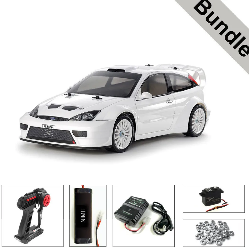 Tamiya 58724 Ford Focus RS Custom 2003 (TT-02) BUNDLE "Silber"