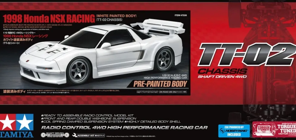 Tamiya 47506 Honda NSX Racing TT-02 Bausatz 1:10 (vorlackiert)