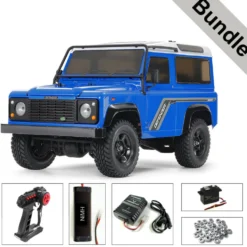 Tamiya 47478 LandRover Defender 90 CC-02 (vorlackiert) BUNDLE "Silber"