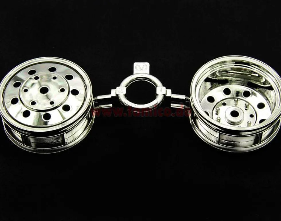 Tamiya LKW Doppel-Felge (1 Stk., verchromt) V-Teile #0445258