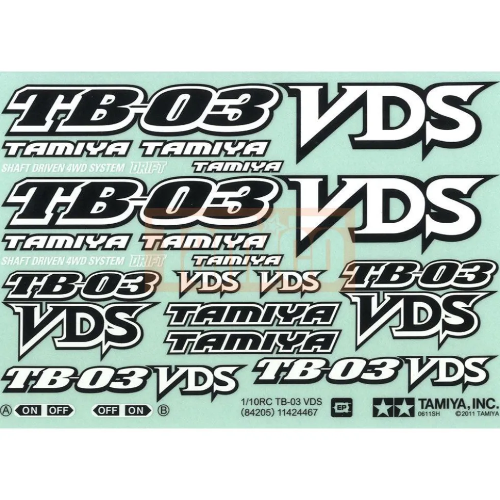 Tamiya Logo Aufkleber TB03-VDS Drift Spec Chassis 84205