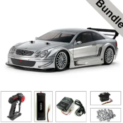 Tamiya 47493 MB CLK AMG 2002 (TT-02) vorlackiert BUNDLE "Silber"