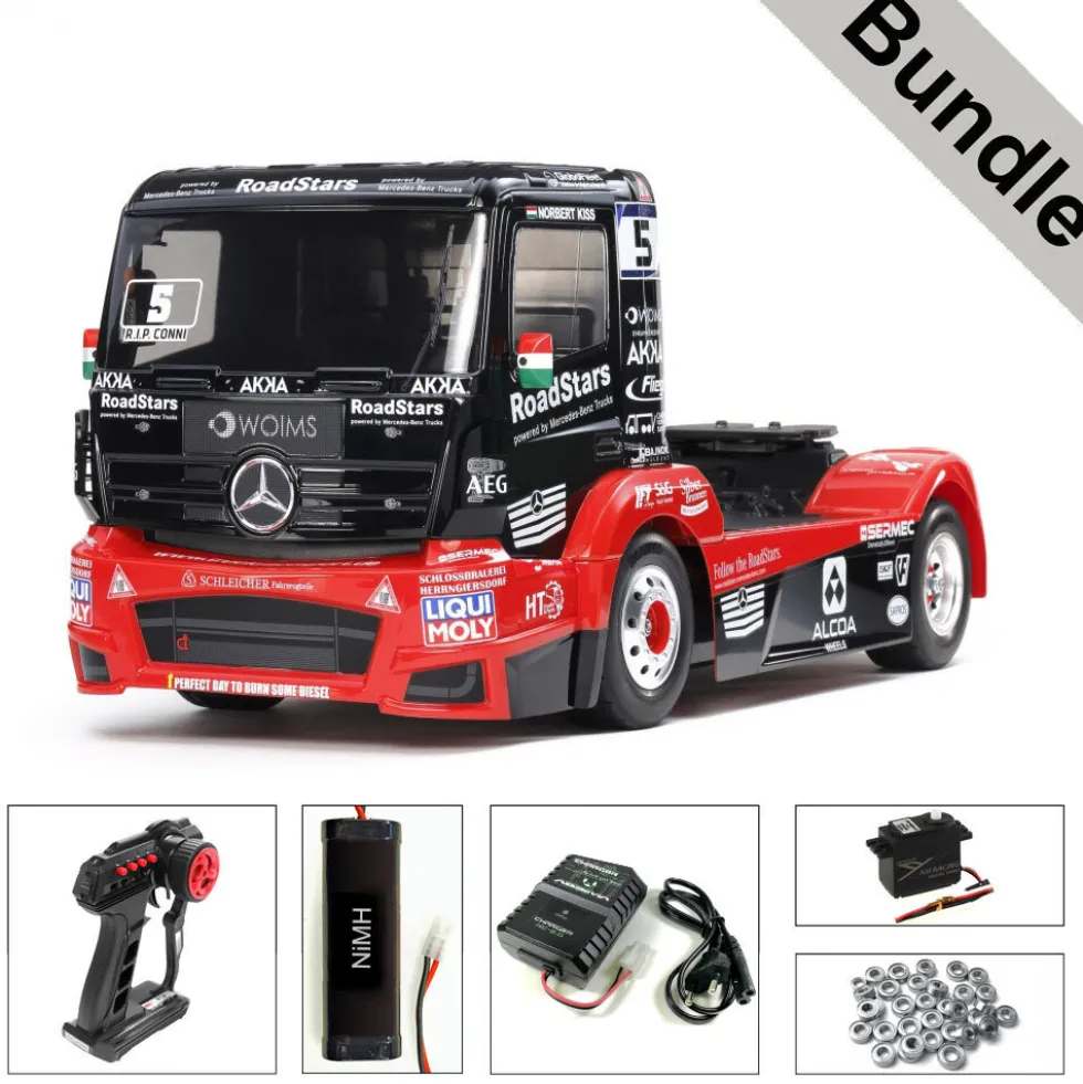 Tamiya 58683 M-B Race Truck Actros MP4 BUNDLE Silber