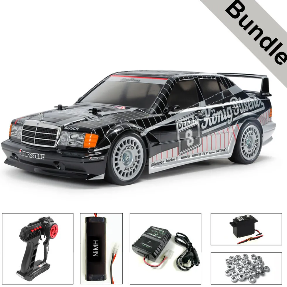 Tamiya 58752 Mercedes-Benz 190E Evo.II 1991 (TT-02) BUNDLE "Silber"