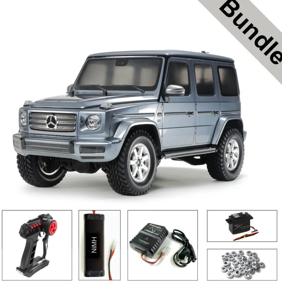 Tamiya 58675 Mercedes-Benz G-Klasse G500 CC-02 BUNDLE "Silber"