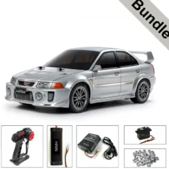 Tamiya 58713 Mitsubishi Lancer Evo V (TT-02) BUNDLE "Silber"