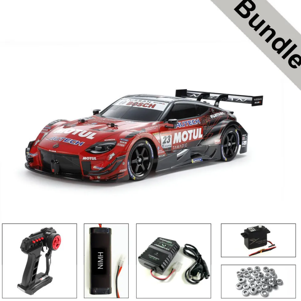 Tamiya 47503 Motul Autech Z 2023 (TT-02) vorlackiert BUNDLE "Silber"