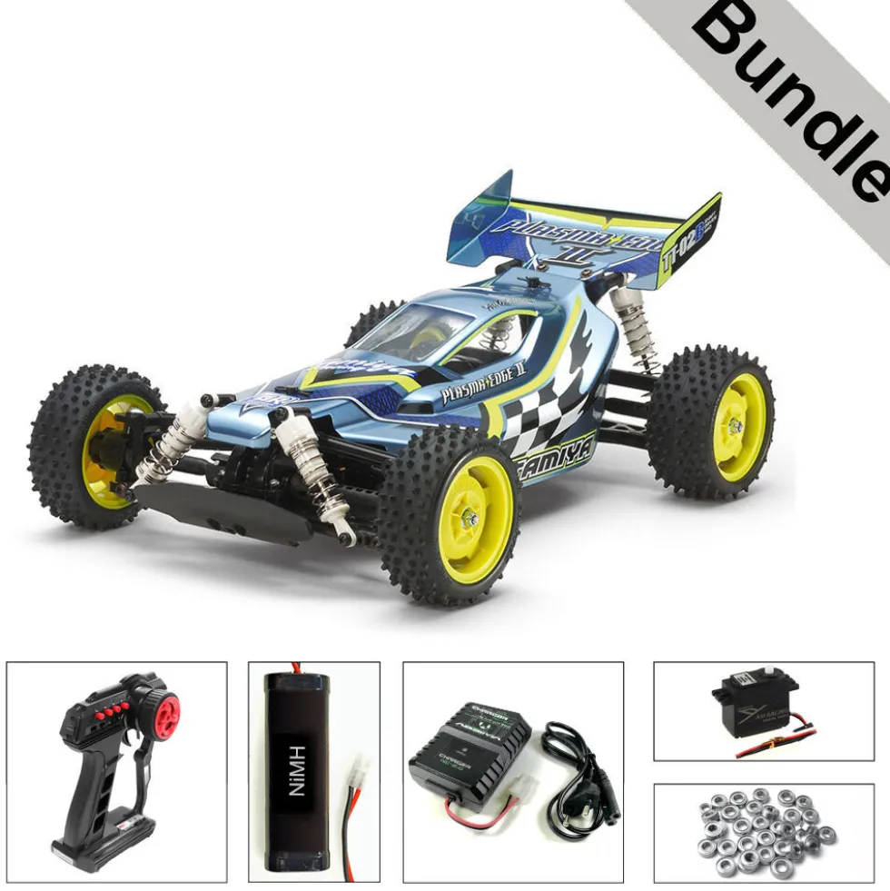 Tamiya 58630 Plasma Edge II (TT-02B) BUNDLE "Silber"