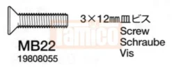 Tamiya 19808055 Senkkopf-Schraube M3 3x12mm (5)