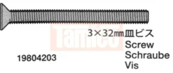 Tamiya Senkkopf-Schraube 3x32mm (2 Stk.) #9804203