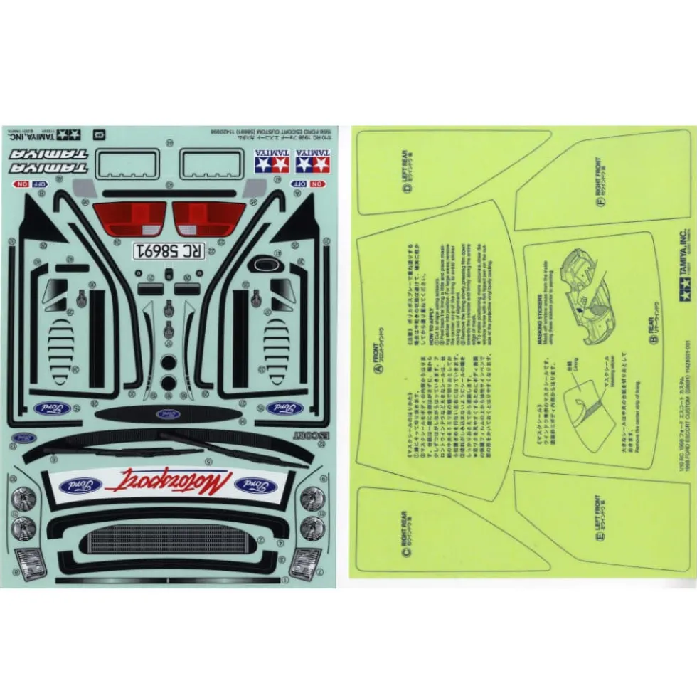 Tamiya 19490028 Sticker / Aufkleber Ford Escort Custom