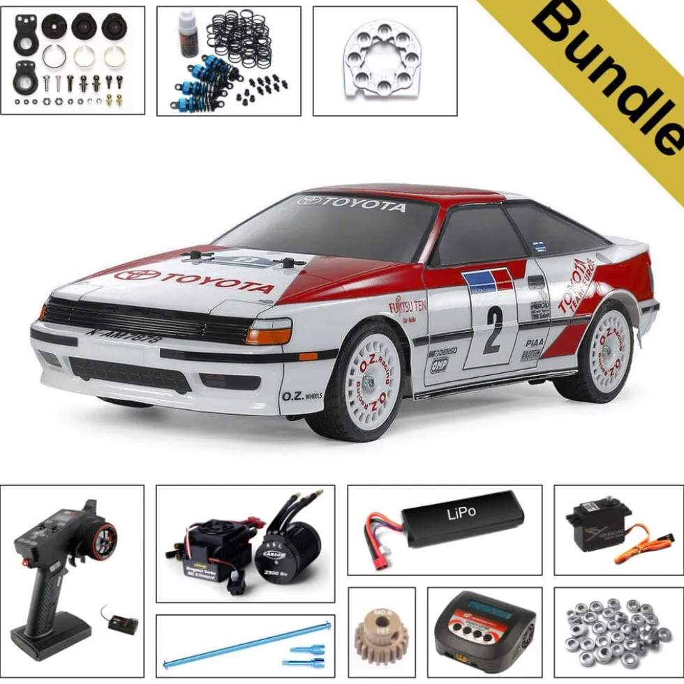 Tamiya 47491 Toyota Celica GT-Four TT-02 BUNDLE "Gold"