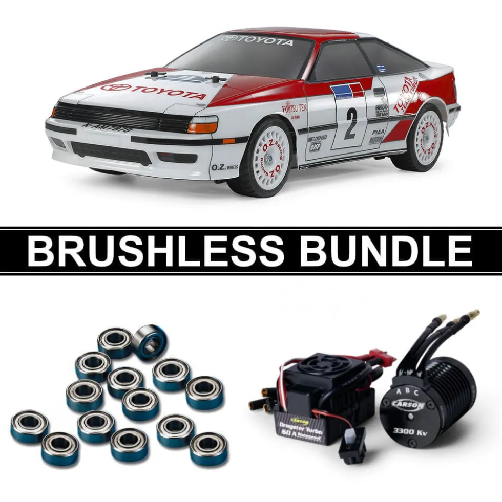 Tamiya 47491 Toyota Celica GT-Four TT-02 vorlackiert BRUSHLESS-BUNDLE