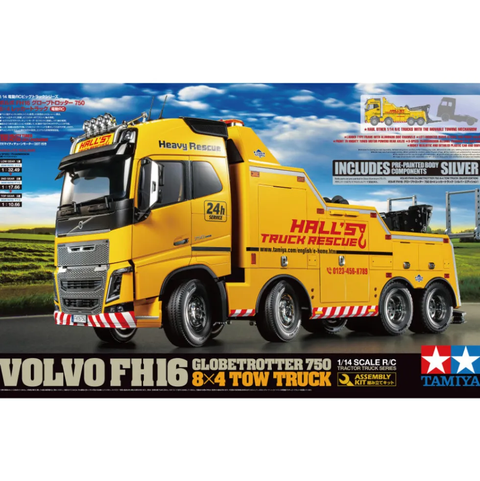 Tamiya 47528 Volvo FH16 Abschlepper 8x4 Bausatz 1:14 Vorlackiert