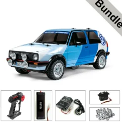 Tamiya 58714 VW Golf Mk2 GTI 16V Rally 1:10 MF-01X BUNDLE "Silber"