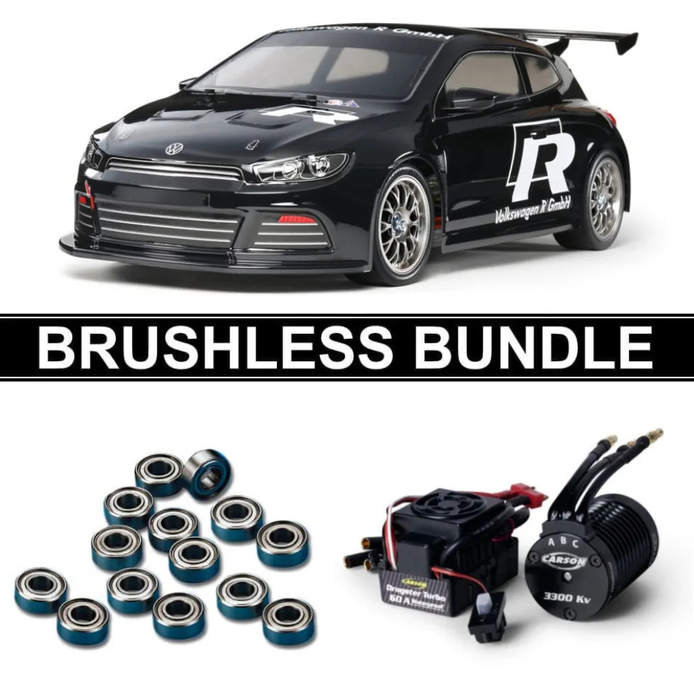 Tamiya 47452 VW Scirocco R-Line (TT-01E) vorlackiert BRUSHLESS-BUNDLE