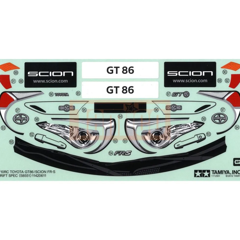 Tamiya Zusatzaufkleber GT 86 Drift-Spec 58551