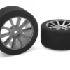Team Corally - Attack Moosgummi Reifen - 1/10 GP Tourenwagen - 37 shore - 30mm Hinten - Carbon Felgen - 2 Sts