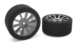 Team Corally - Attack Moosgummi Reifen - 1/10 GP Toerenwagen - 40 shore - 30mm Hinten - Carbon Felgen - 2 Sts