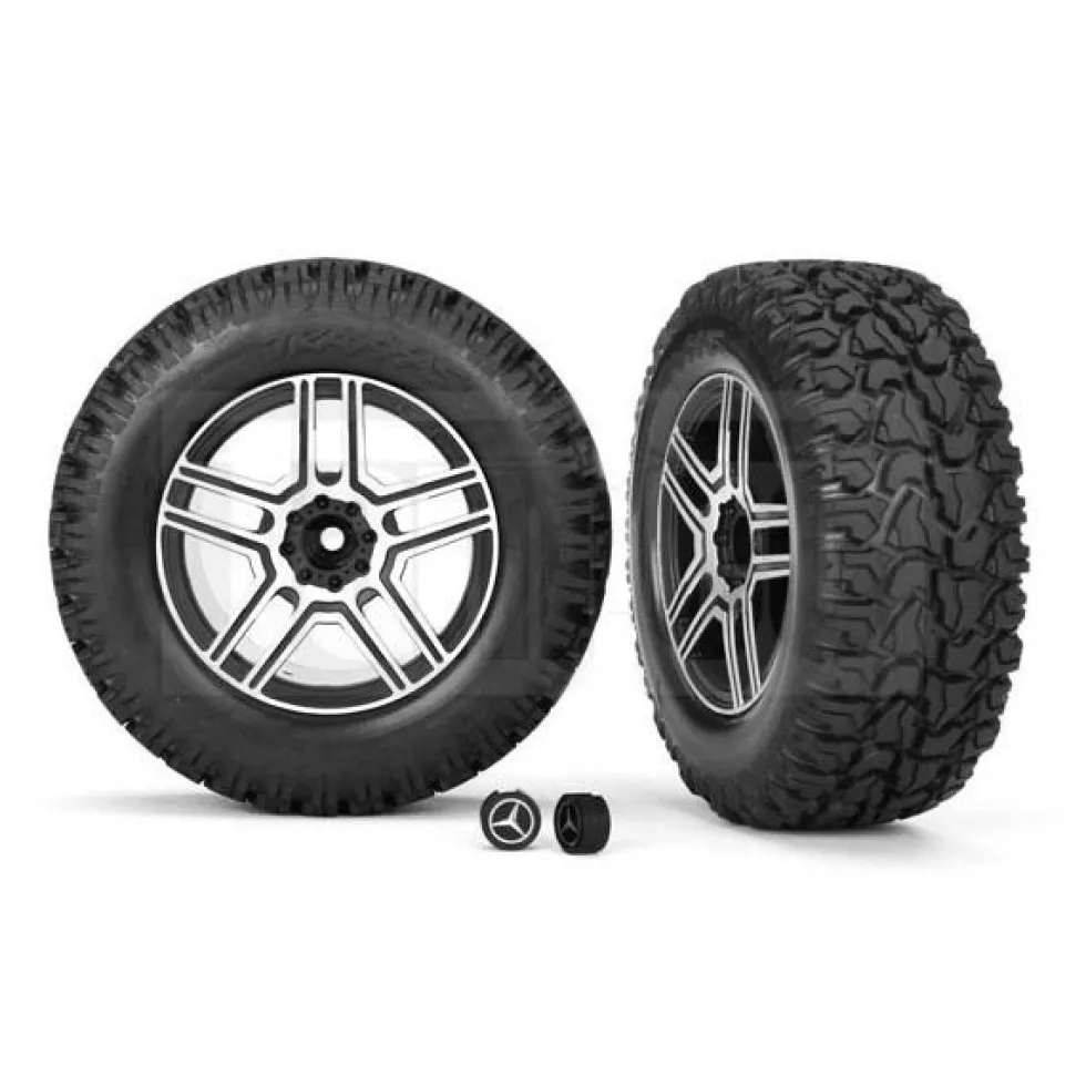 Traxxas 8872 Komplettrad auf 2.6 Felge MB G500 Black-chrome (2)